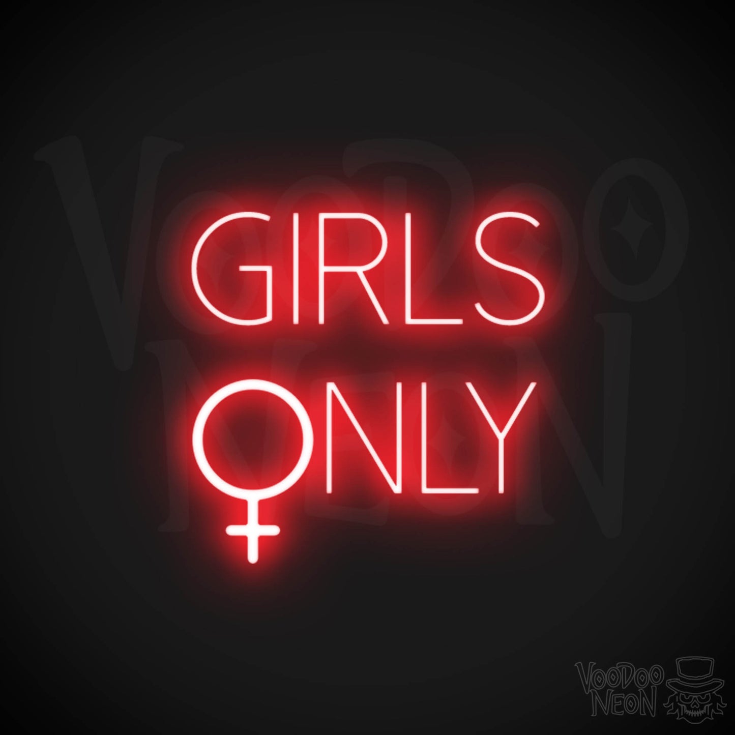 Girls Only Neon Sign - Neon Girls Only Sign - Color Red
