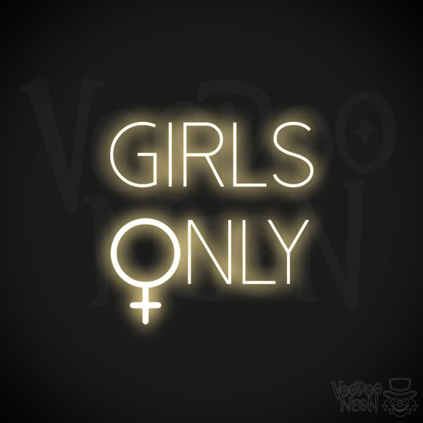 Girls Only Neon Sign - Neon Girls Only Sign - Color Warm White