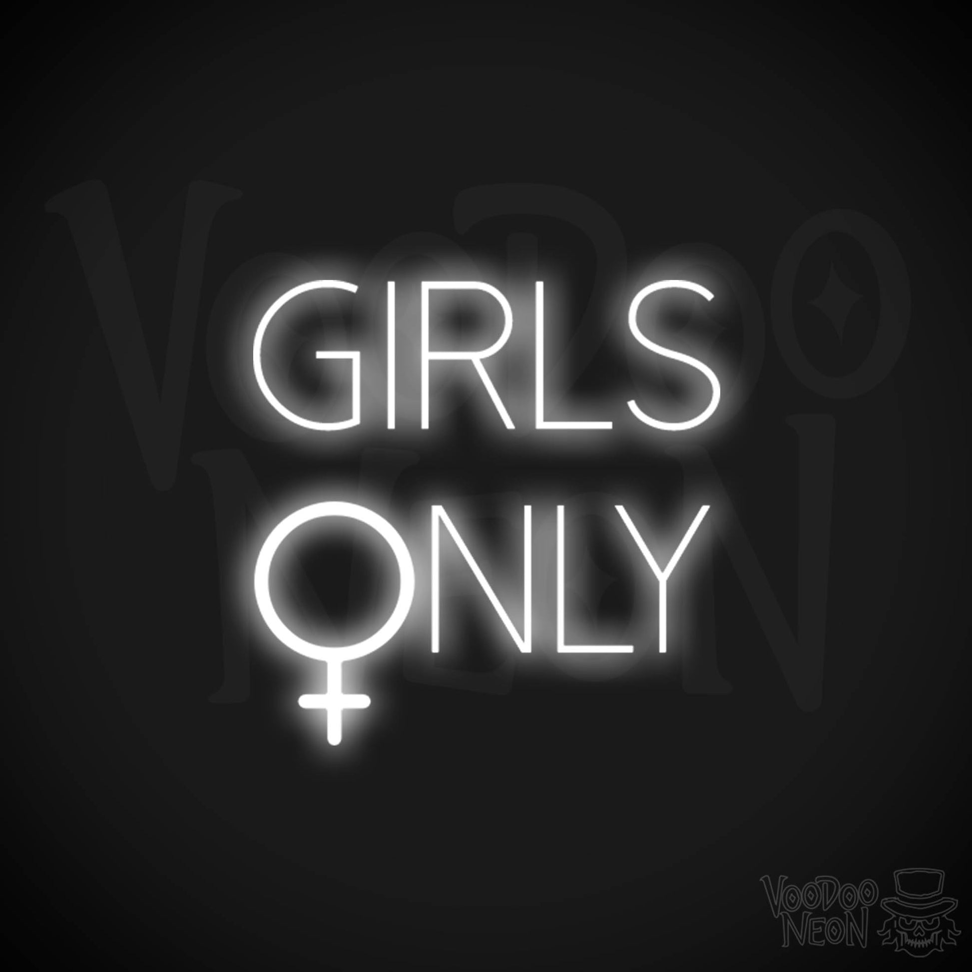 Girls Only Neon Sign - Neon Girls Only Sign - Color White