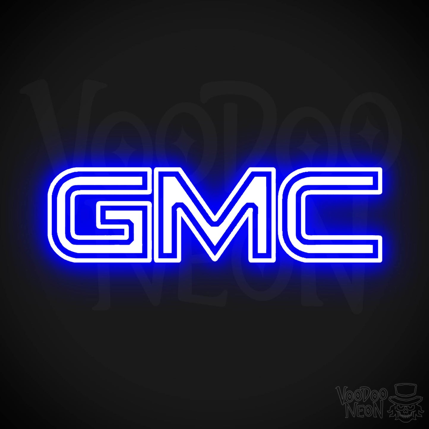 GMC Neon Sign - Neon GMC Sign - GMC Logo Wall Art - Color Dark Blue