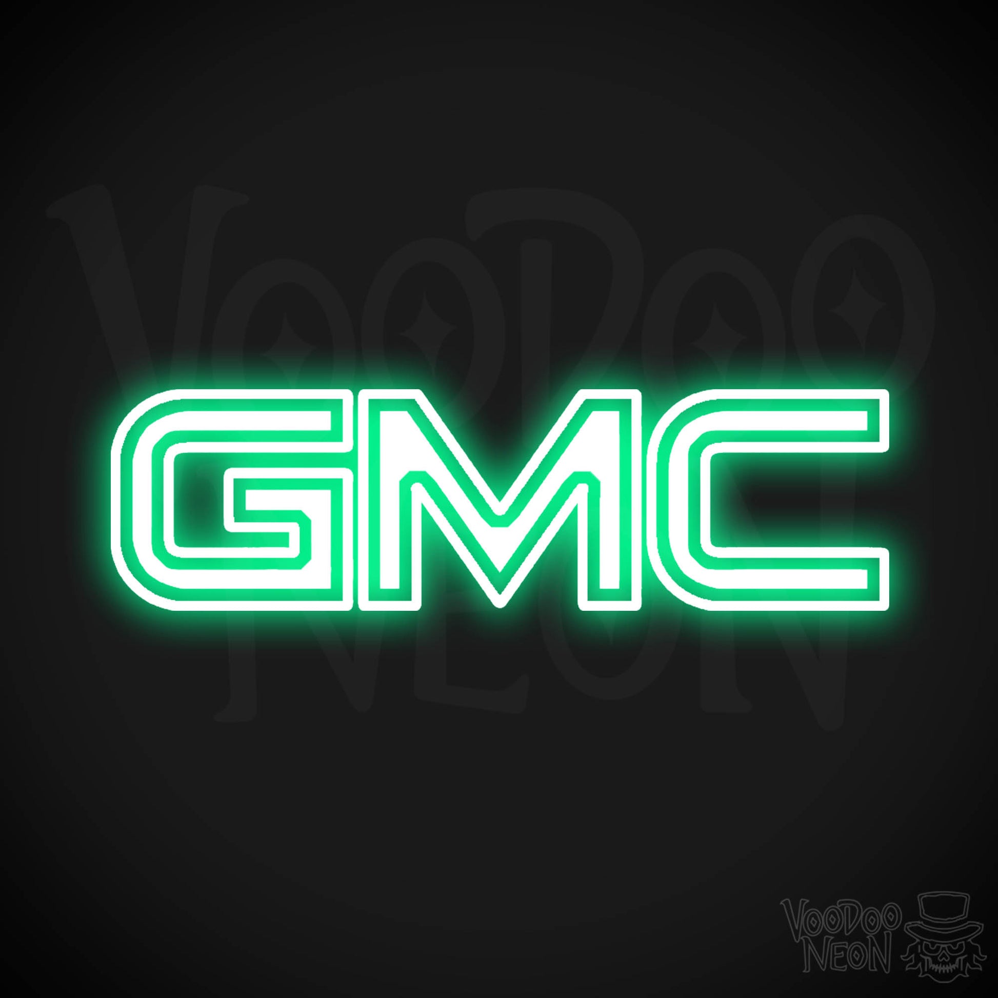 GMC Neon Sign - Neon GMC Sign - GMC Logo Wall Art - Color Green