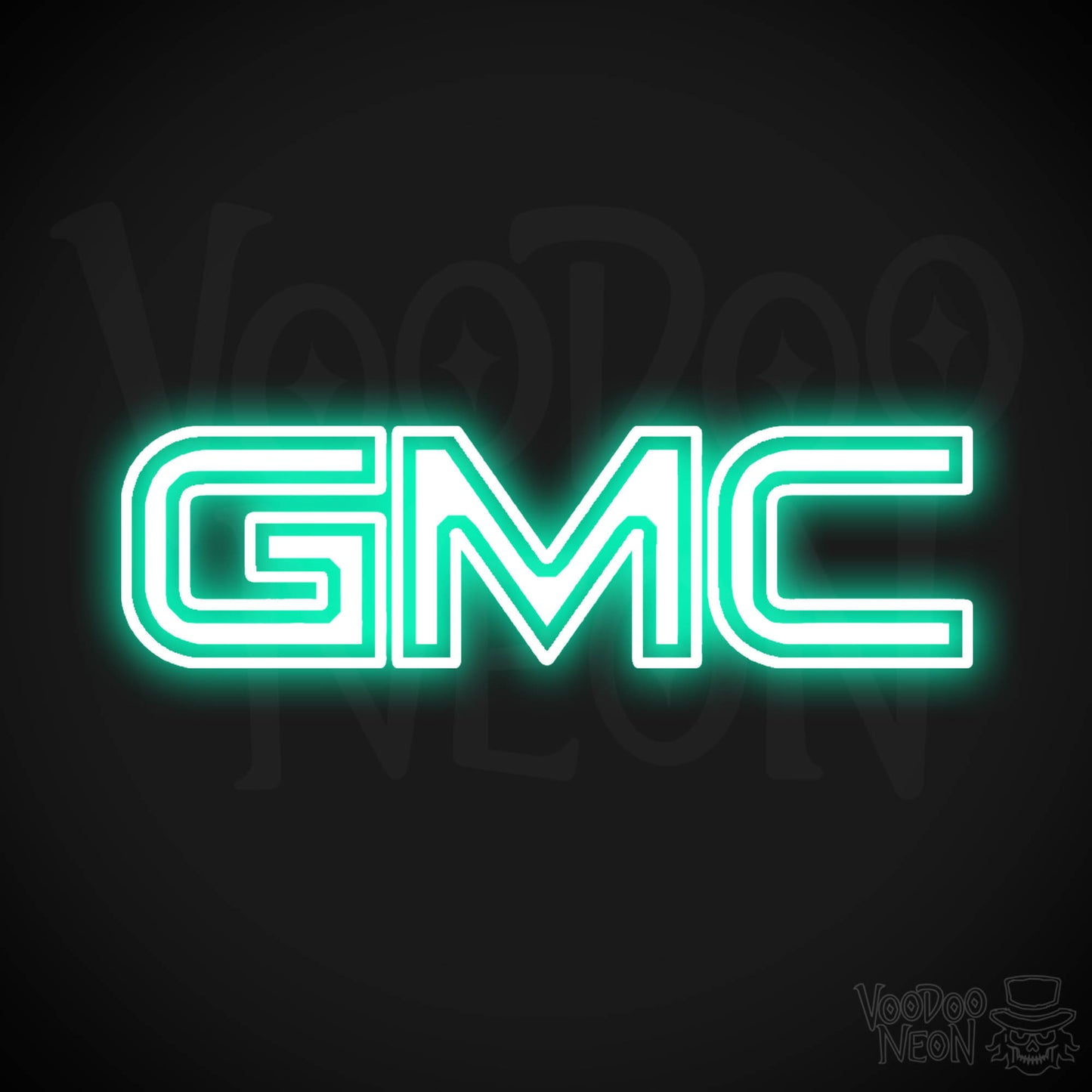 GMC Neon Sign - Neon GMC Sign - GMC Logo Wall Art - Color Light Green