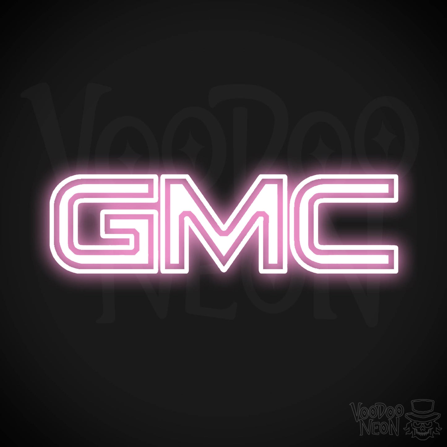 GMC Neon Sign - Neon GMC Sign - GMC Logo Wall Art - Color Light Pink