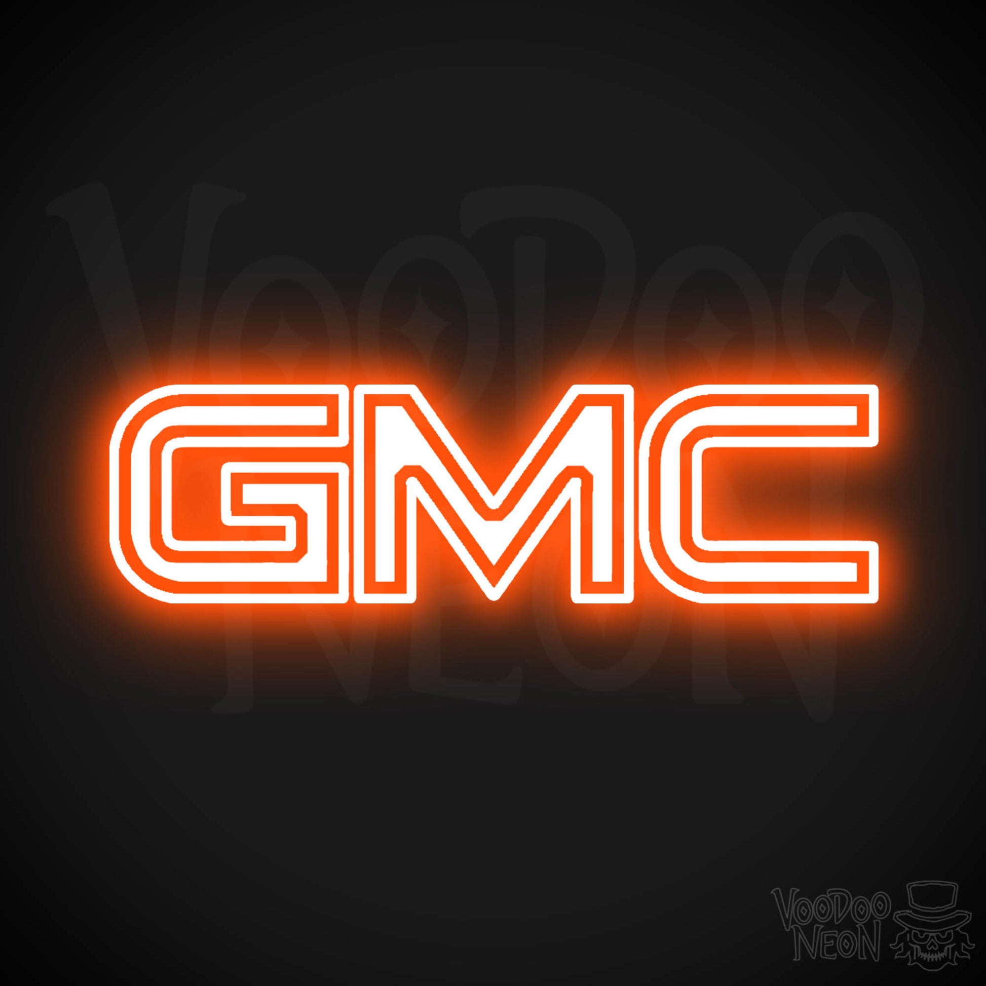 GMC Neon Sign - Neon GMC Sign - GMC Logo Wall Art - Color Orange