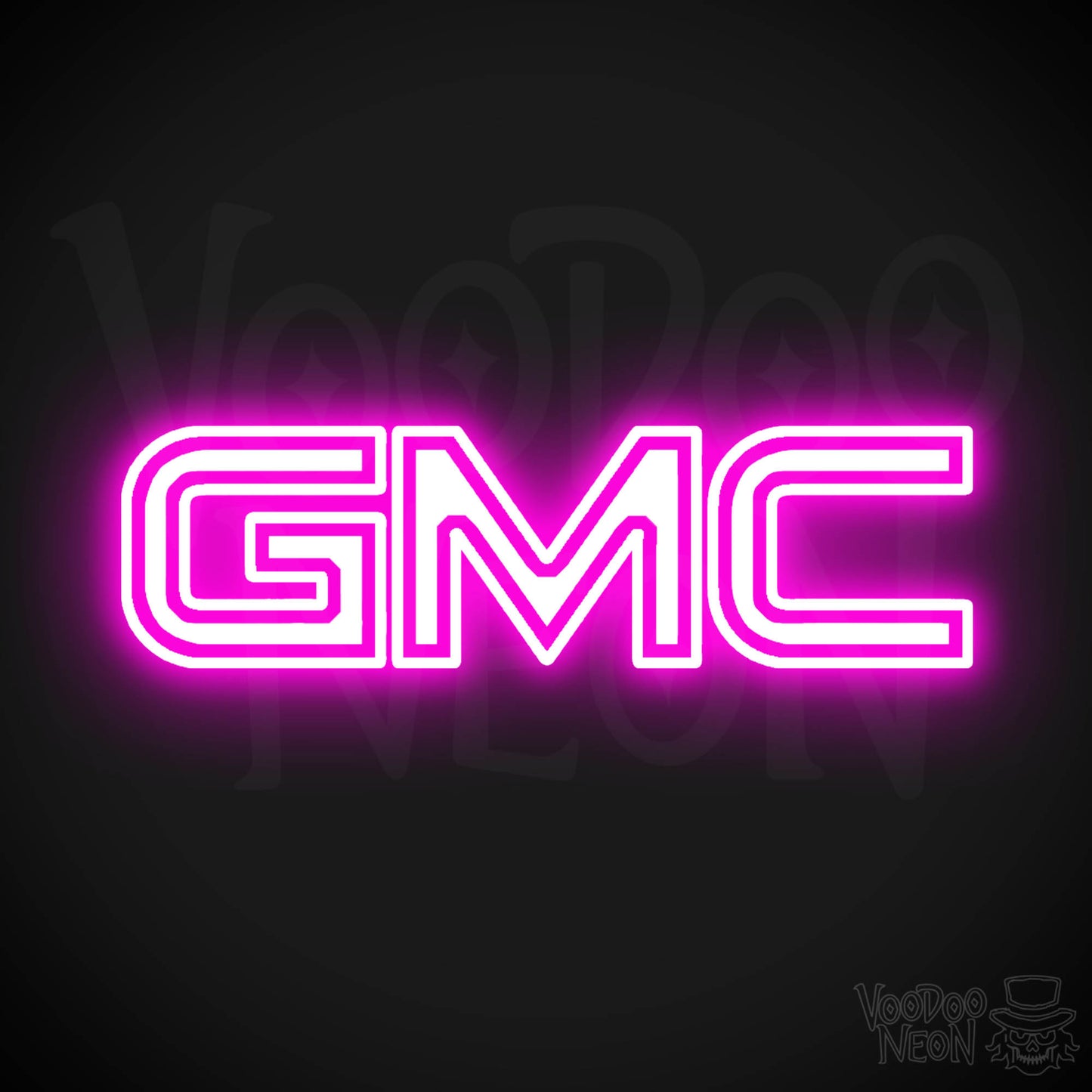 GMC Neon Sign - Neon GMC Sign - GMC Logo Wall Art - Color Pink