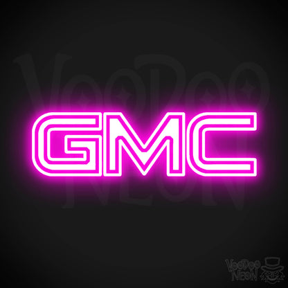 GMC Neon Sign - Neon GMC Sign - GMC Logo Wall Art - Color Pink