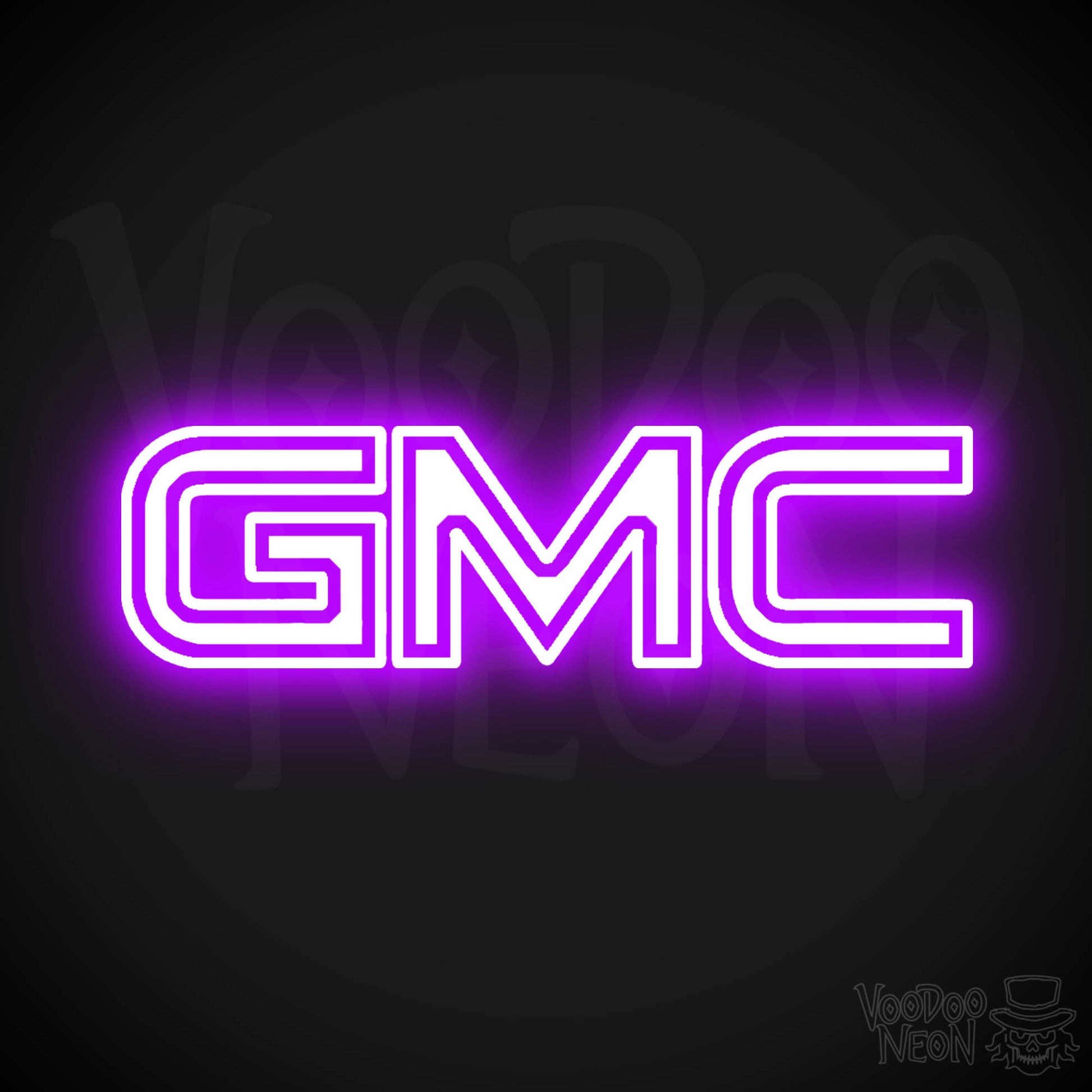 GMC Neon Sign - Neon GMC Sign - GMC Logo Wall Art - Color Purple