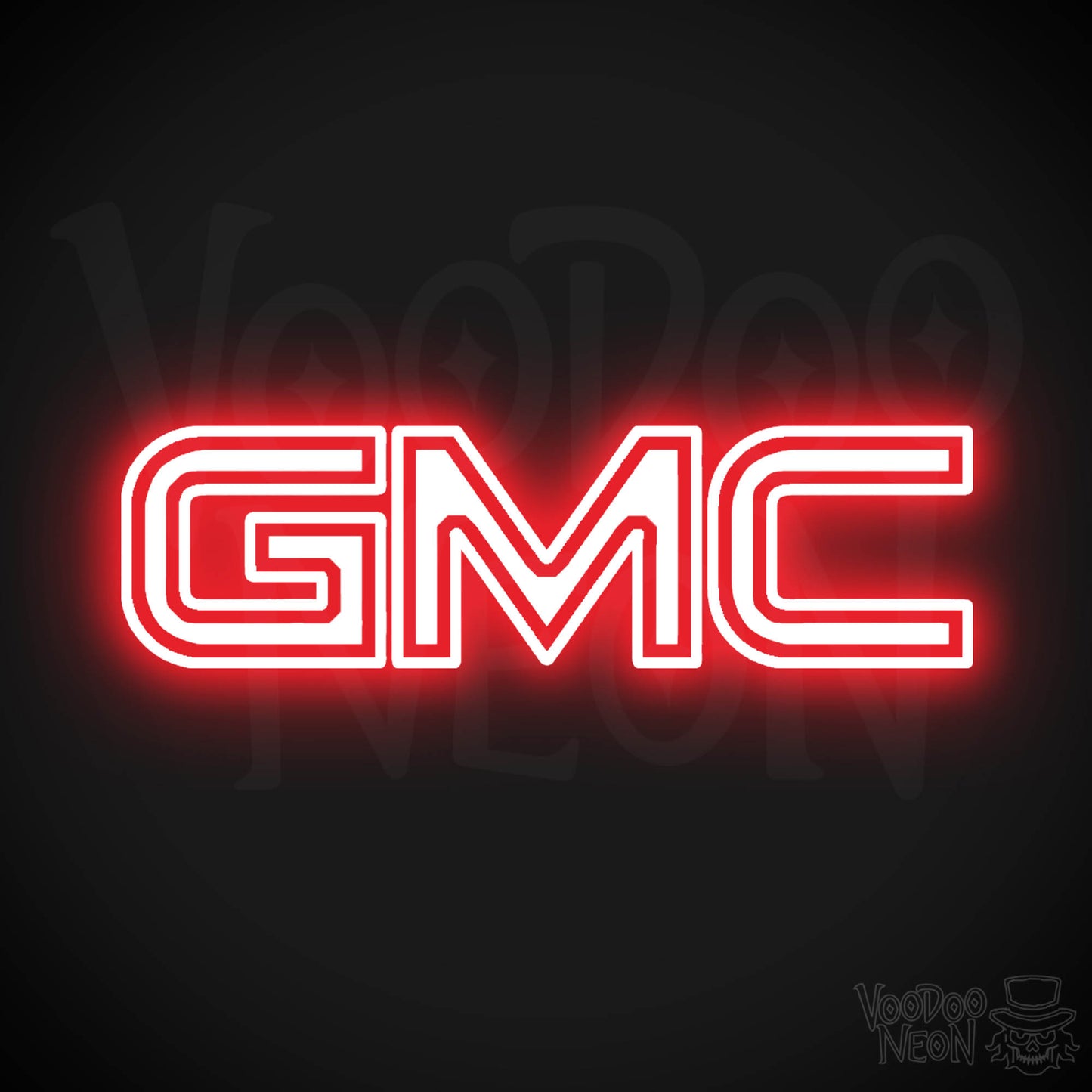 GMC Neon Sign - Neon GMC Sign - GMC Logo Wall Art - Color Red