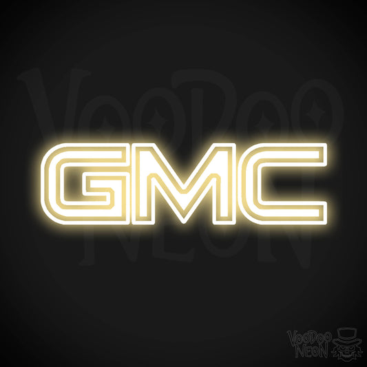 GMC Neon Sign - Neon GMC Sign - GMC Logo Wall Art - Color Warm White