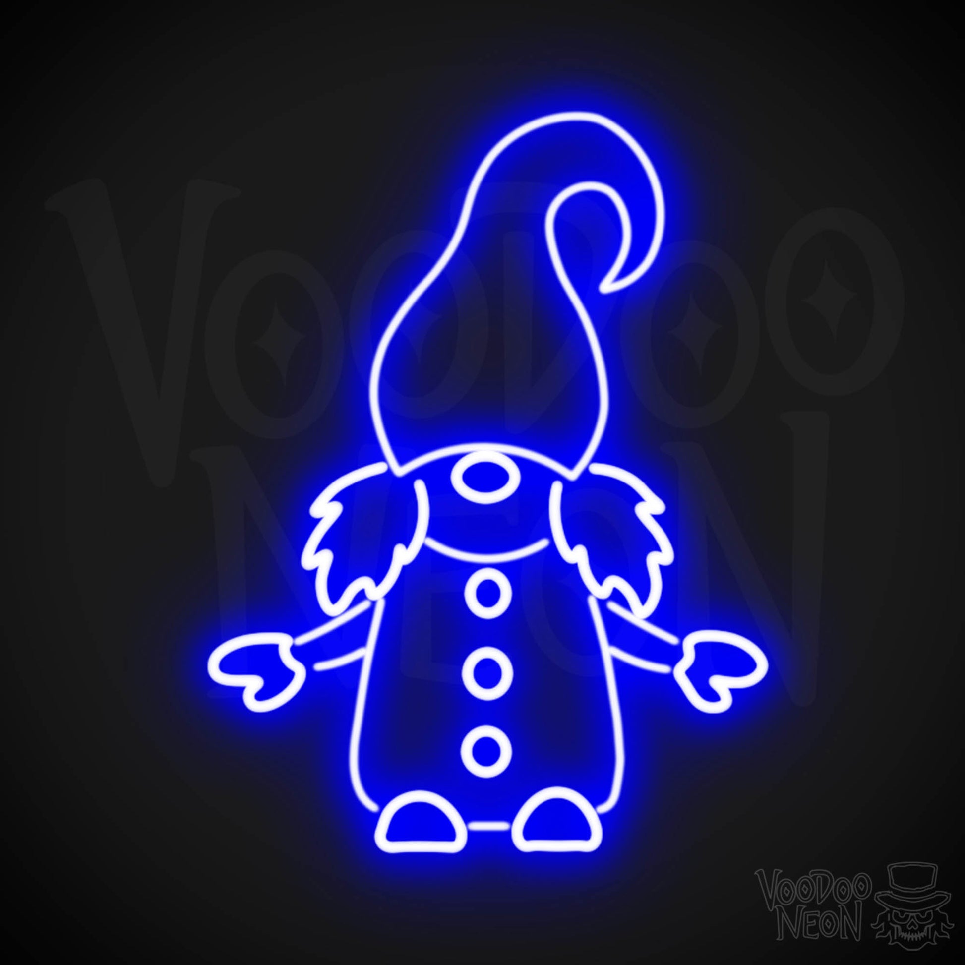 Gnome Neon Sign - Neon Gnome Sign - LED Wall Art - Color Dark Blue
