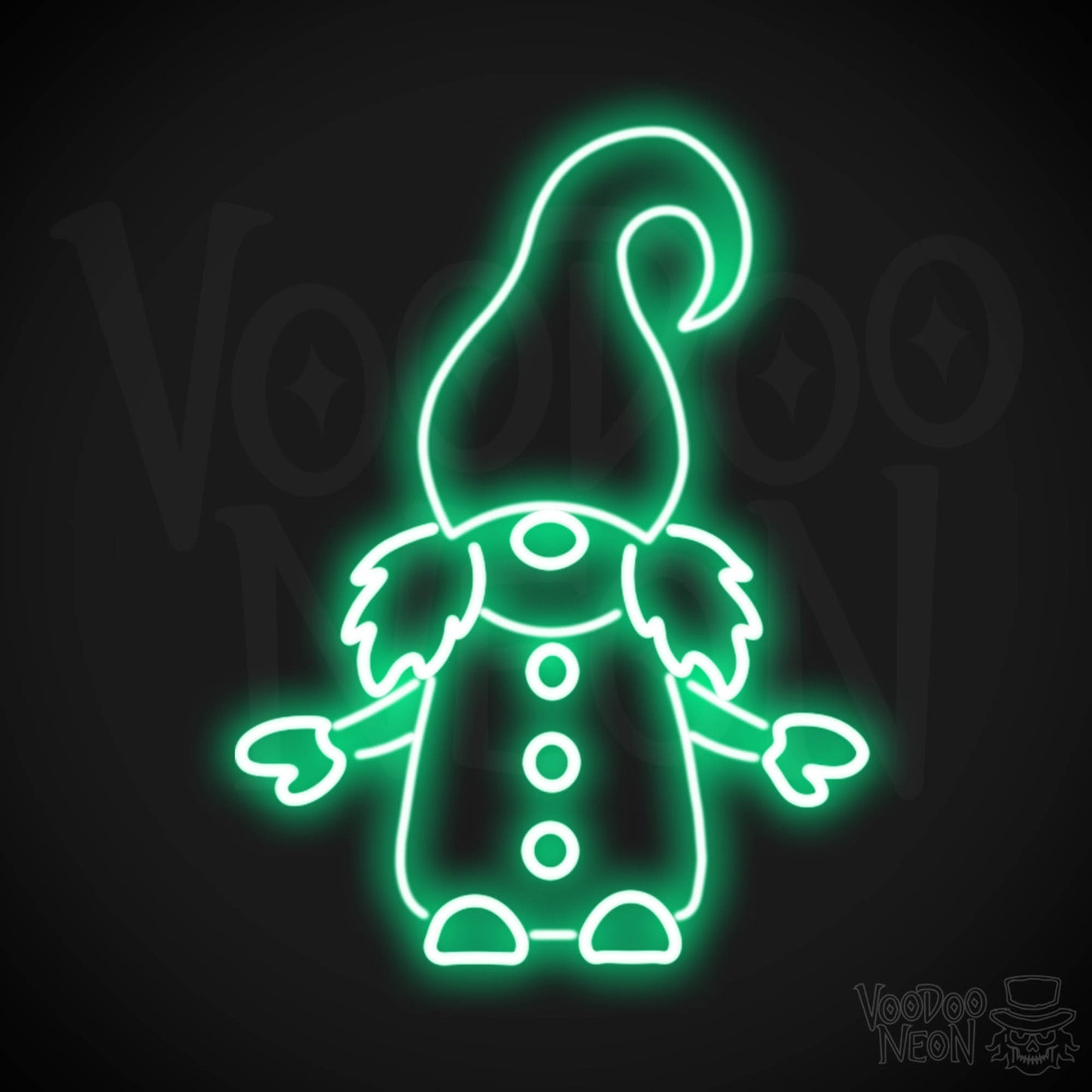 Gnome Neon Sign - Neon Gnome Sign - LED Wall Art - Color Green