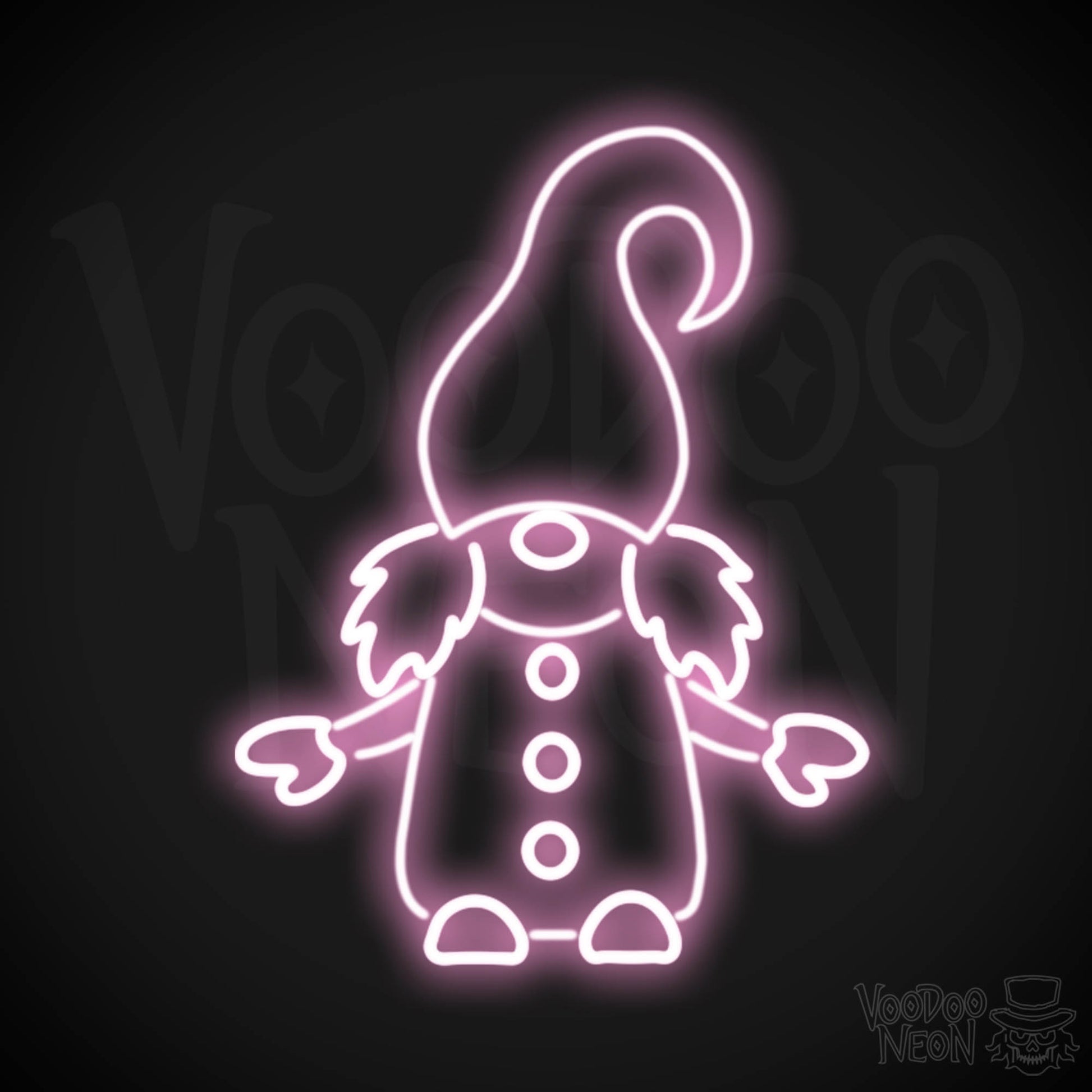 Gnome Neon Sign - Neon Gnome Sign - LED Wall Art - Color Light Pink