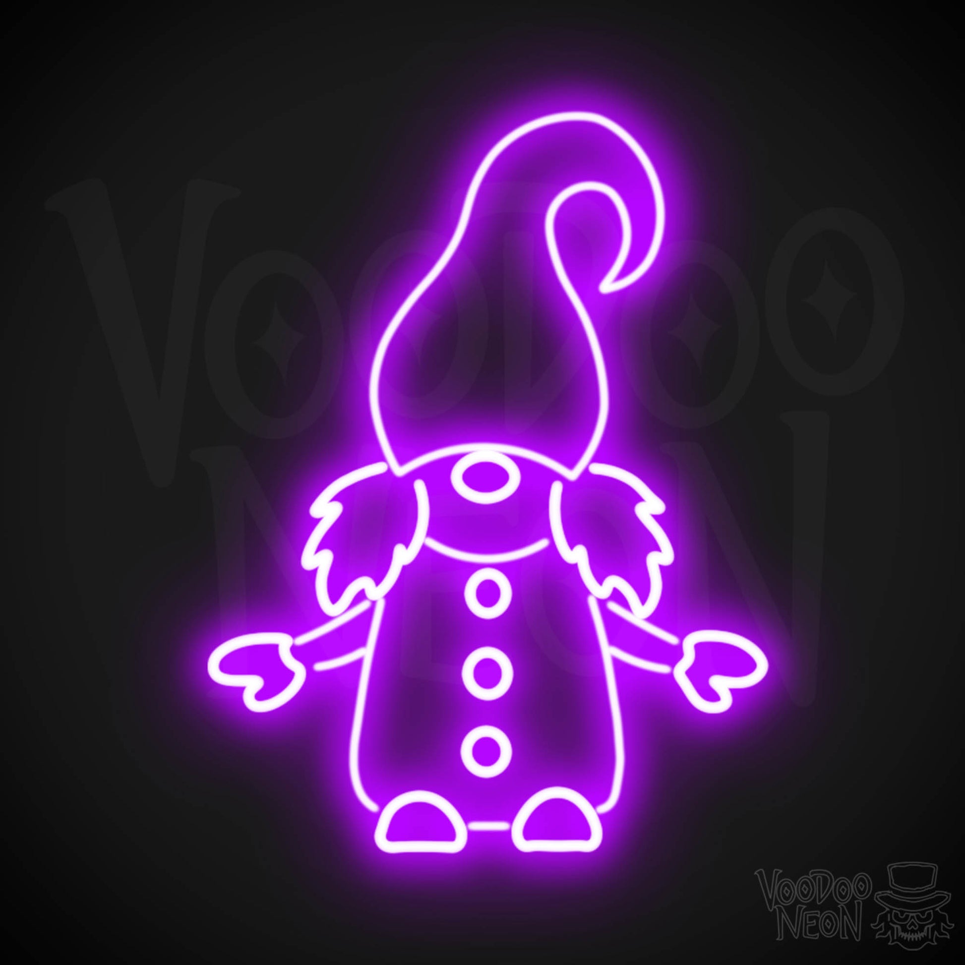 Gnome Neon Sign - Neon Gnome Sign - LED Wall Art - Color Purple