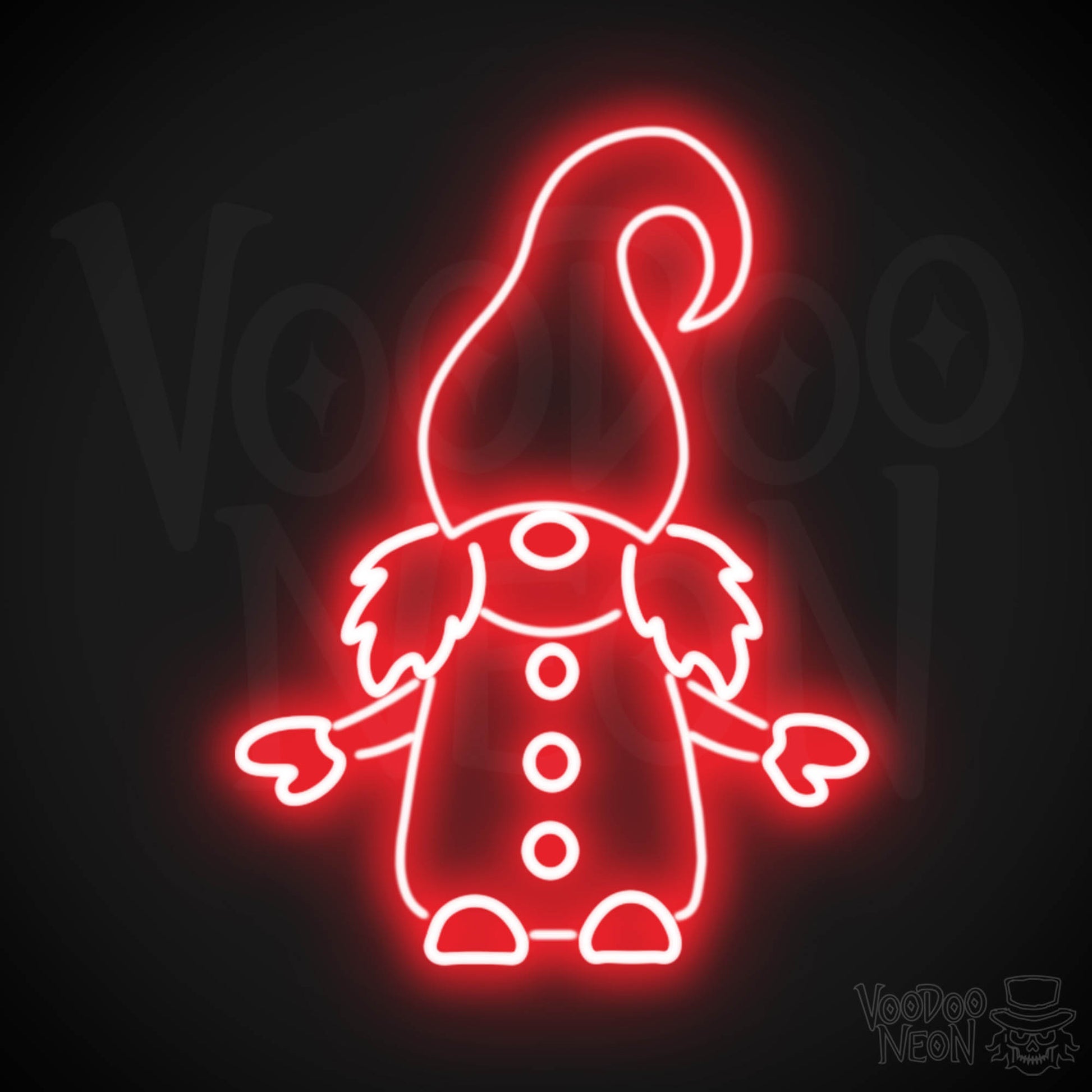 Gnome Neon Sign - Neon Gnome Sign - LED Wall Art - Color Red