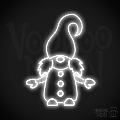 Gnome Neon Sign - Neon Gnome Sign - LED Wall Art - Color White