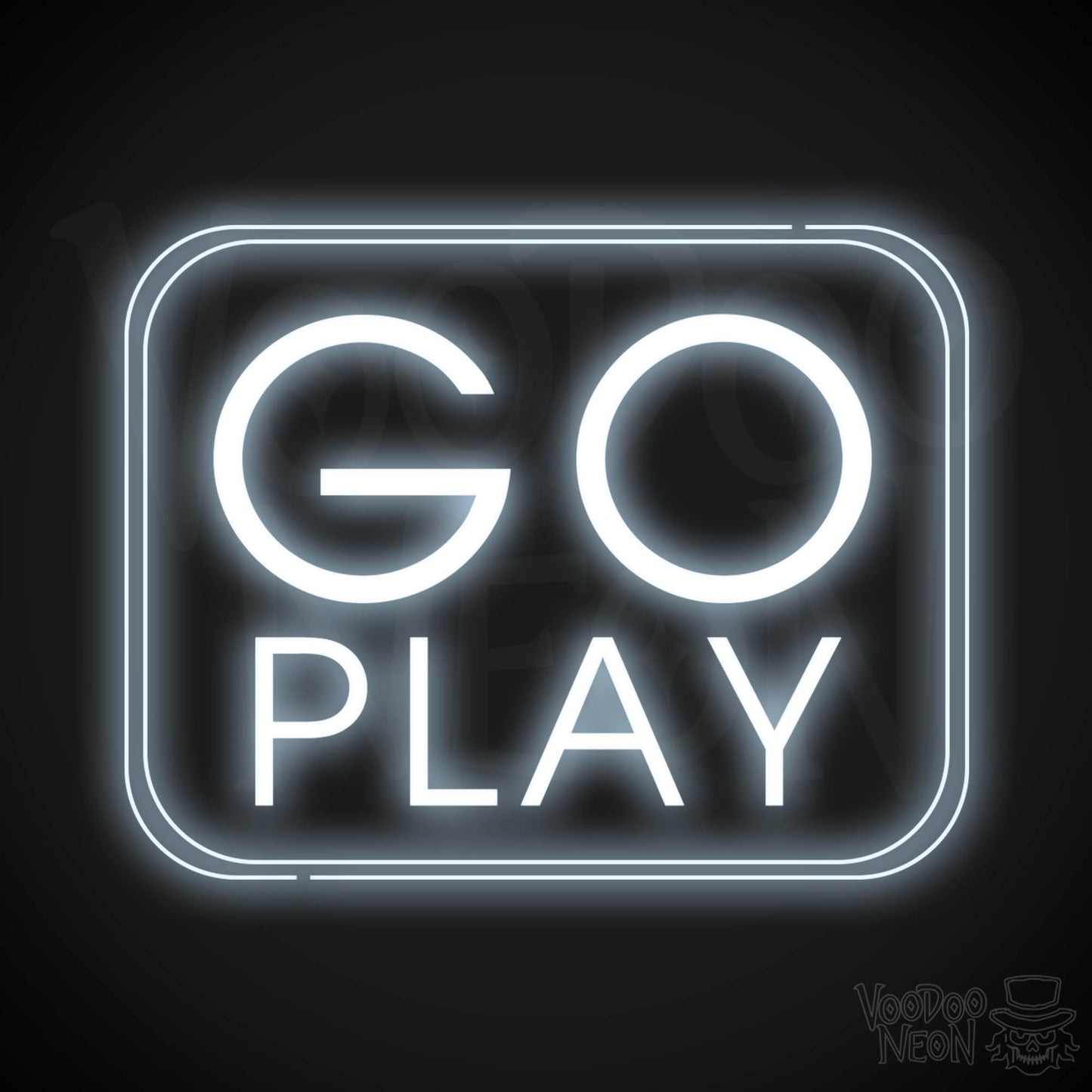 Go Play Neon Sign - Neon Go Play Sign - LED Wall Art - Color Cool White