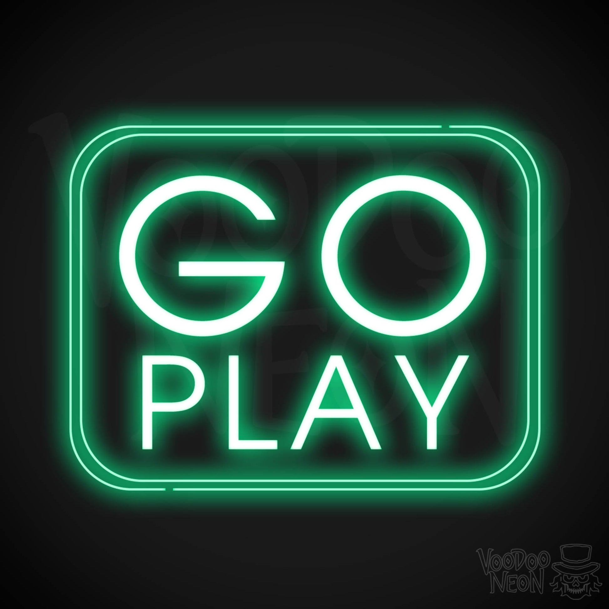 Go Play Neon Sign - Neon Go Play Sign - LED Wall Art - Color Green