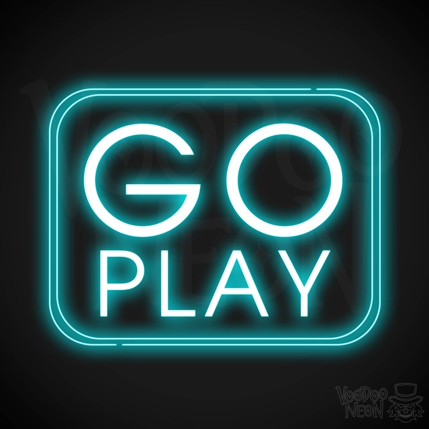 Go Play Neon Sign - Neon Go Play Sign - LED Wall Art - Color Ice Blue