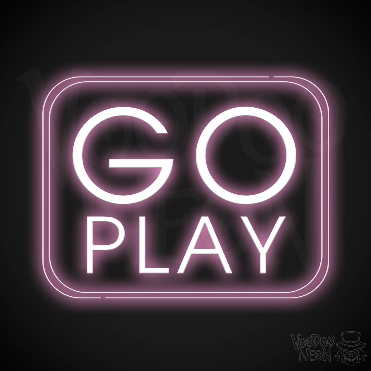 Go Play Neon Sign - Neon Go Play Sign - LED Wall Art - Color Light Pink