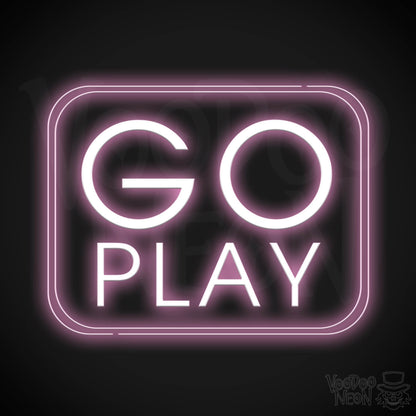 Go Play Neon Sign - Neon Go Play Sign - LED Wall Art - Color Light Pink