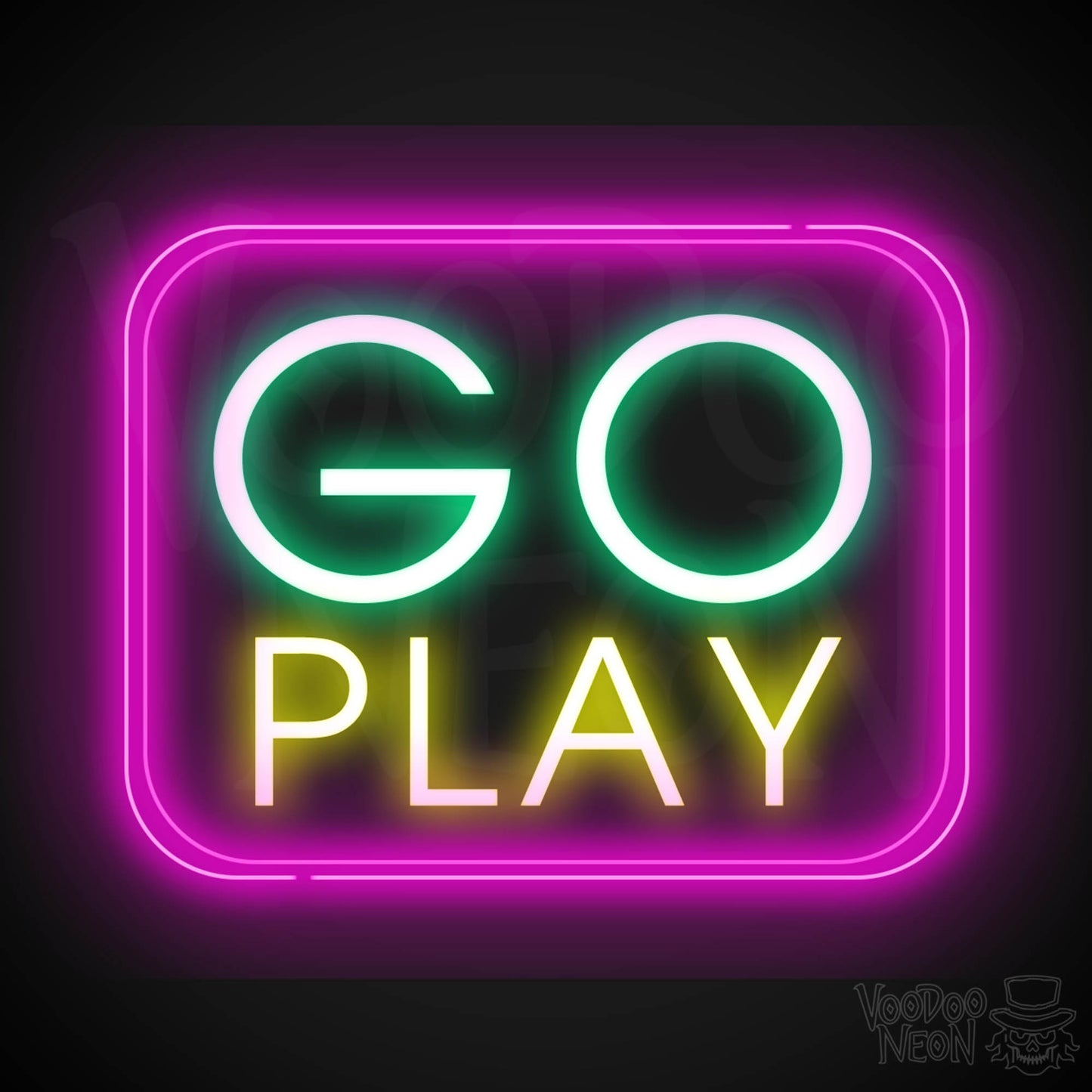 Go Play Neon Sign - Neon Go Play Sign - LED Wall Art - Color Multi-Color