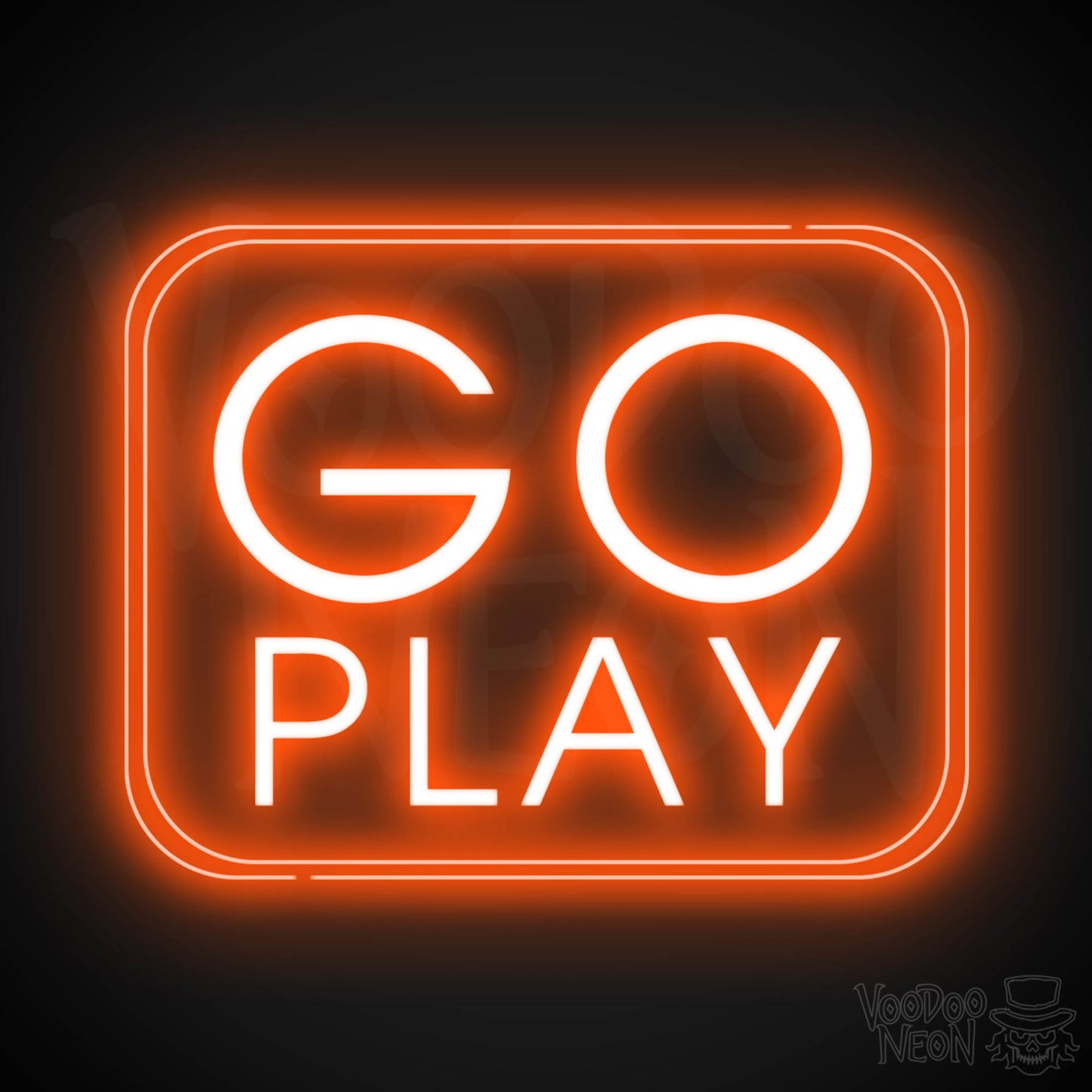 Go Play Neon Sign - Neon Go Play Sign - LED Wall Art - Color Orange