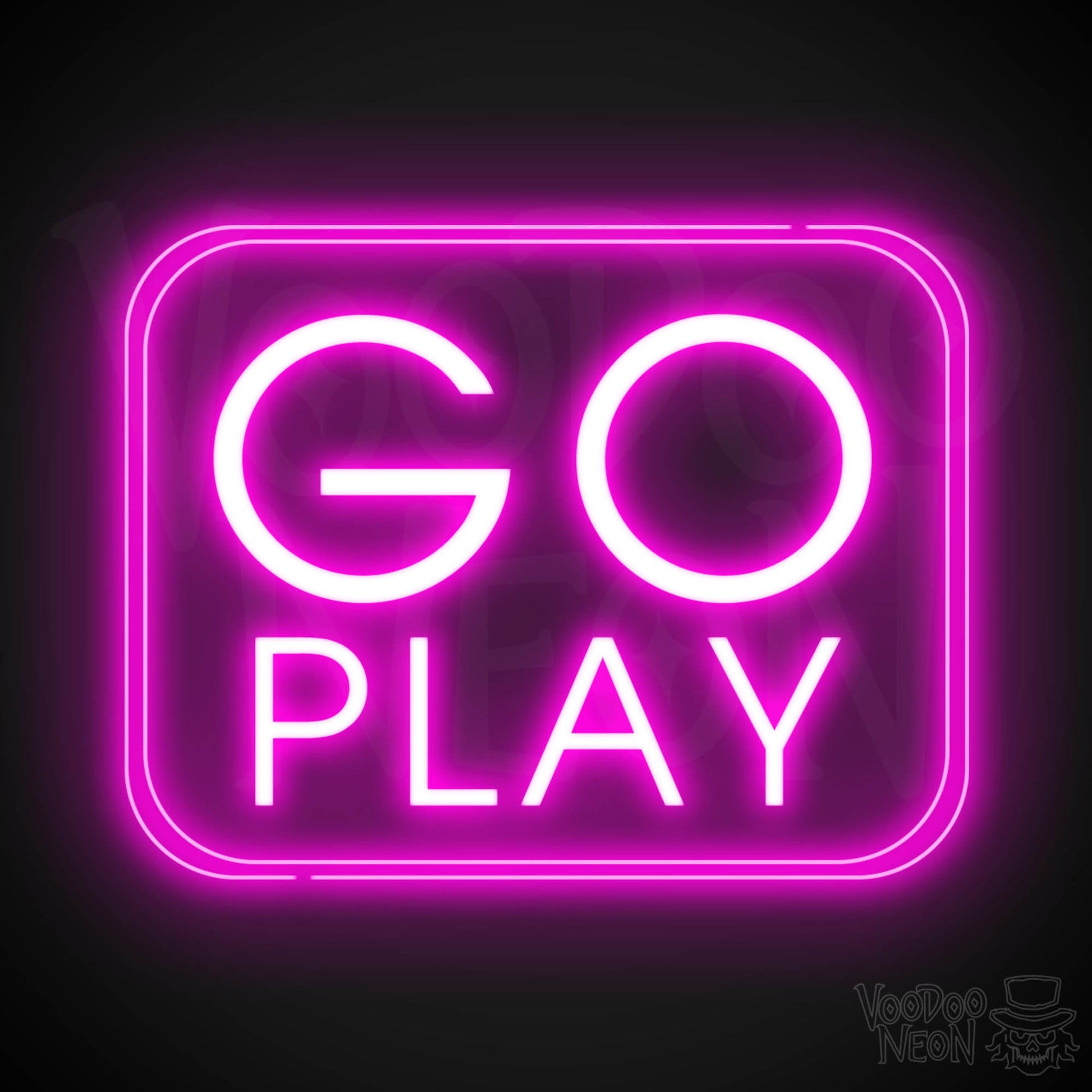 Go Play Neon Sign - Neon Go Play Sign - LED Wall Art - Color Pink