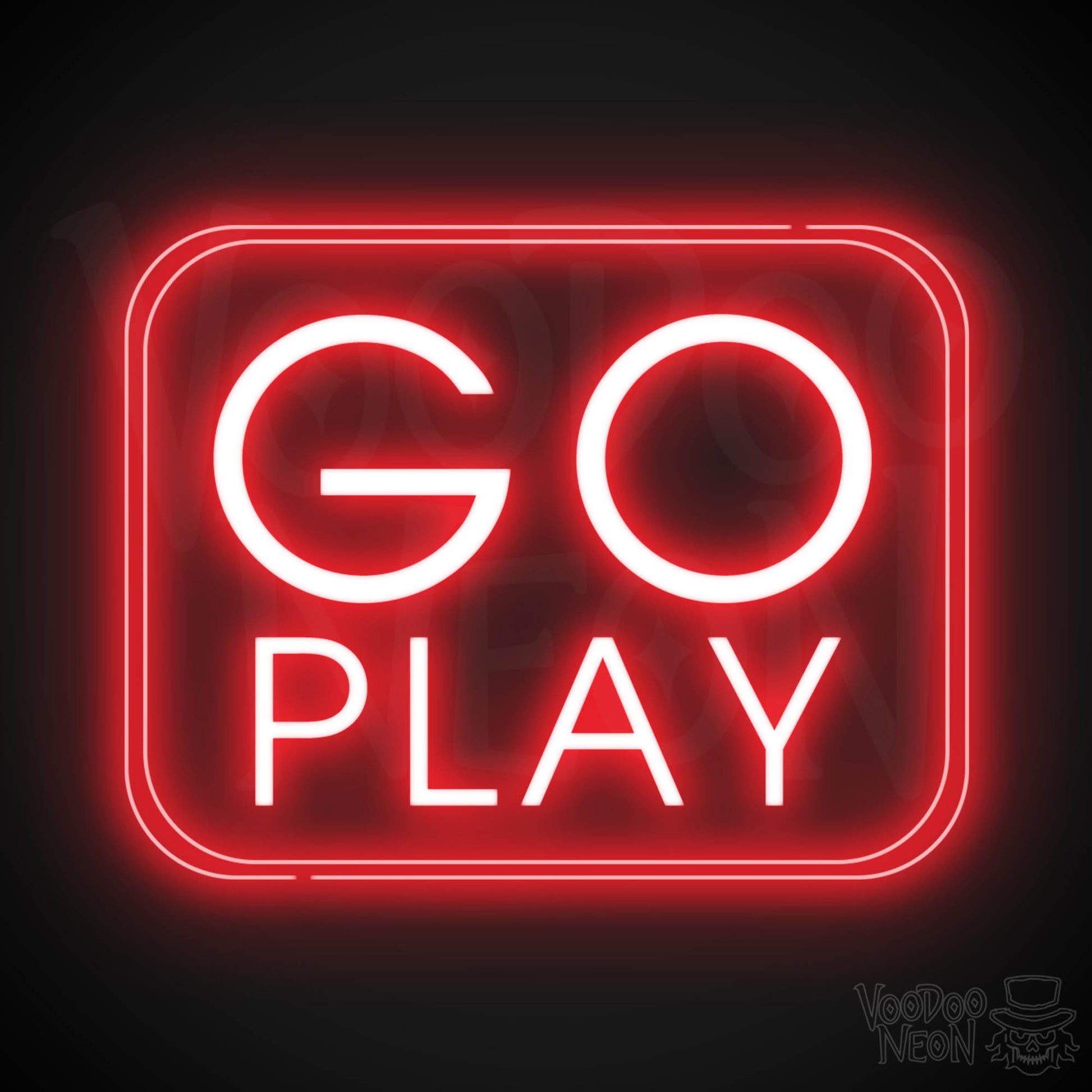 Go Play Neon Sign - Neon Go Play Sign - LED Wall Art - Color Red