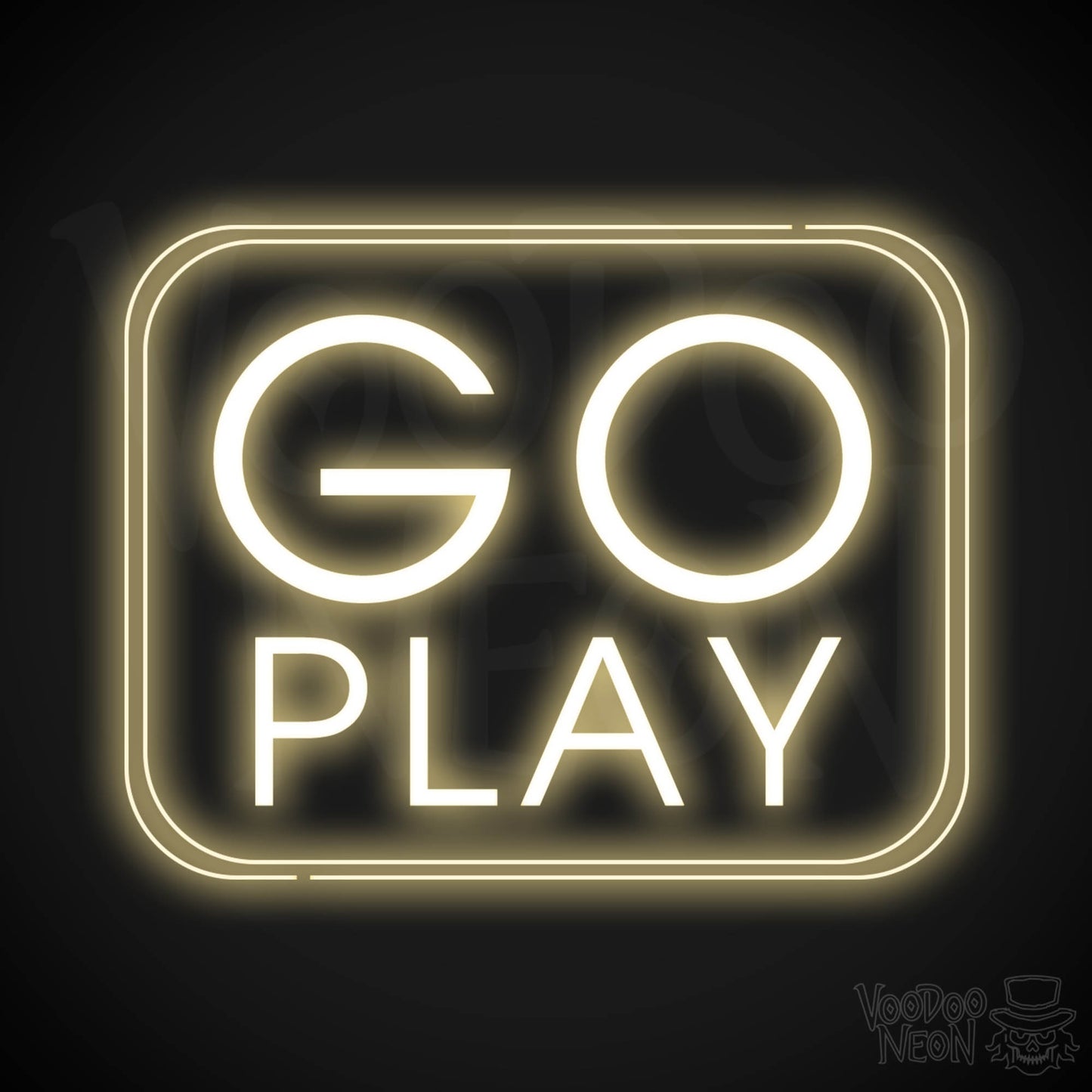 Go Play Neon Sign - Neon Go Play Sign - LED Wall Art - Color Warm White