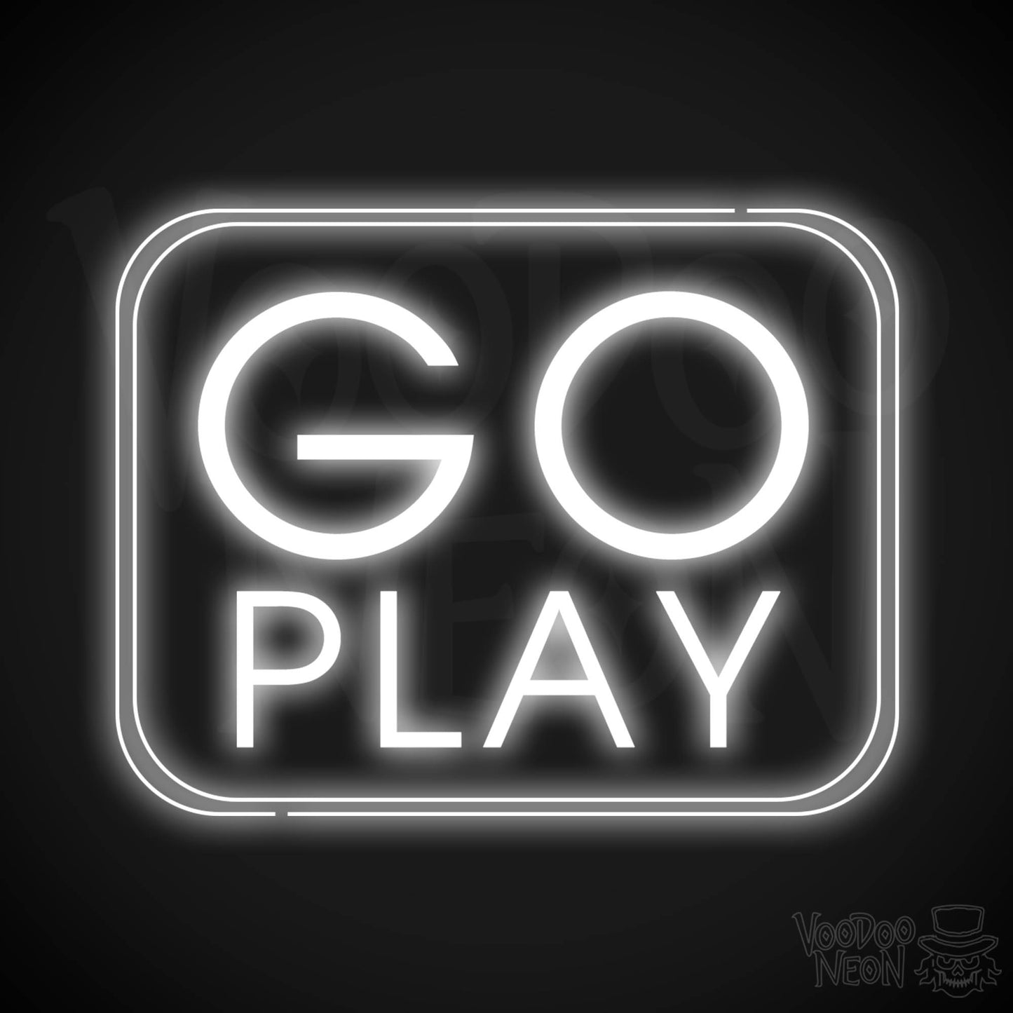 Go Play Neon Sign - Neon Go Play Sign - LED Wall Art - Color White