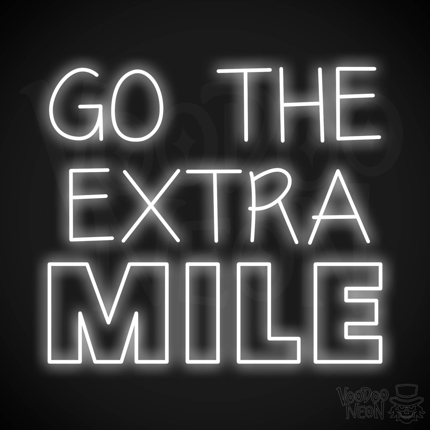 Go The Extra Mile LED Neon - White
