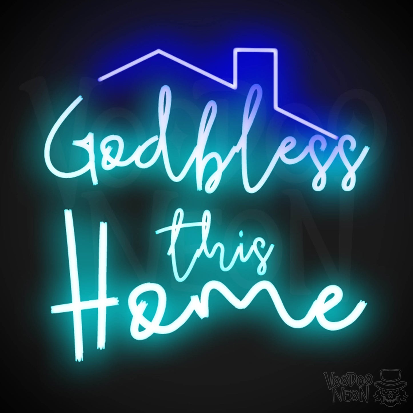 God Bless This House Neon Sign - Neon God Bless This House Sign - Wall Art - Light Up Sign - Color Multi-Color