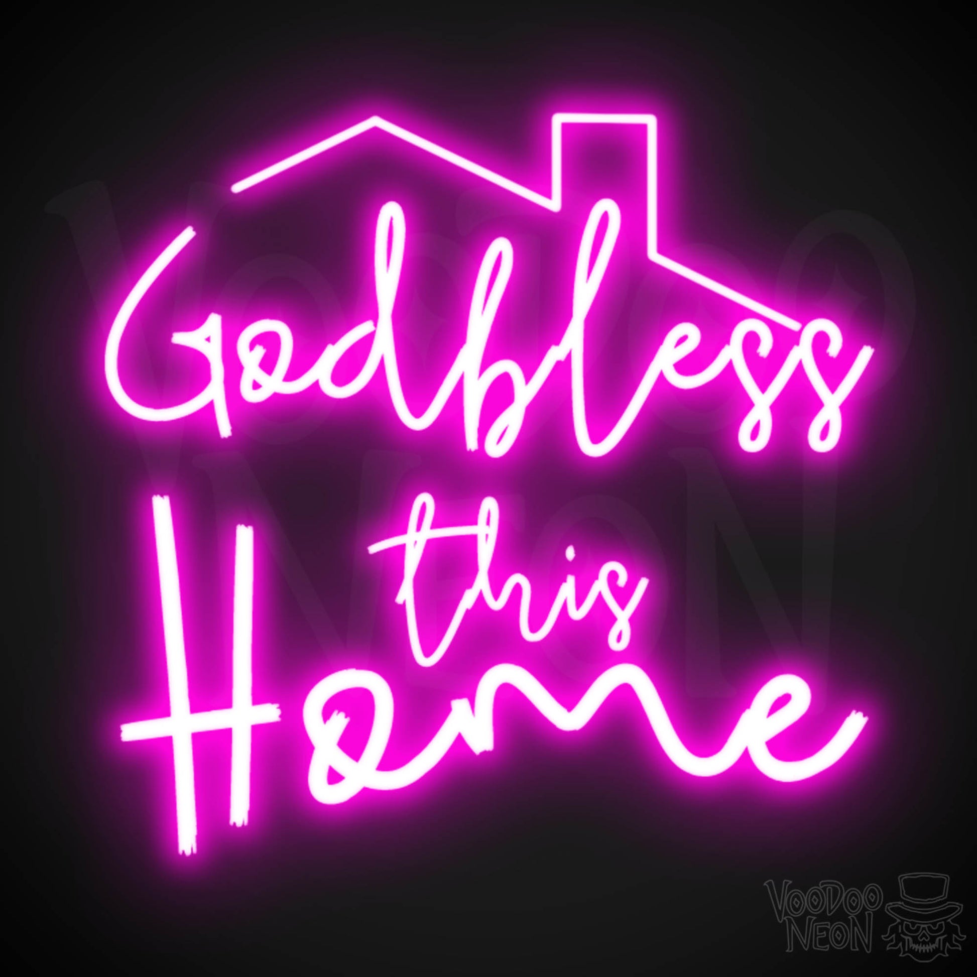 God Bless This House Neon Sign - Neon God Bless This House Sign - Wall Art - Light Up Sign - Color Pink