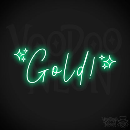 Gold Neon Sign - Neon Gold Sign - Wall Art - Color Green