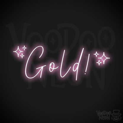 Gold Neon Sign - Neon Gold Sign - Wall Art - Color Light Pink