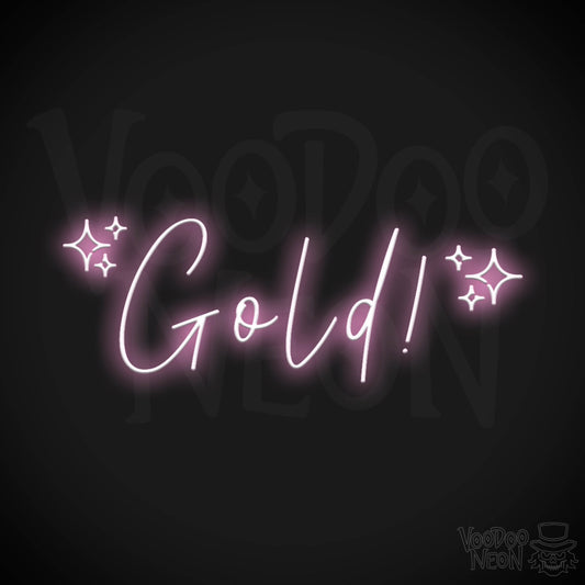 Gold Neon Sign - Neon Gold Sign - Wall Art - Color Light Pink