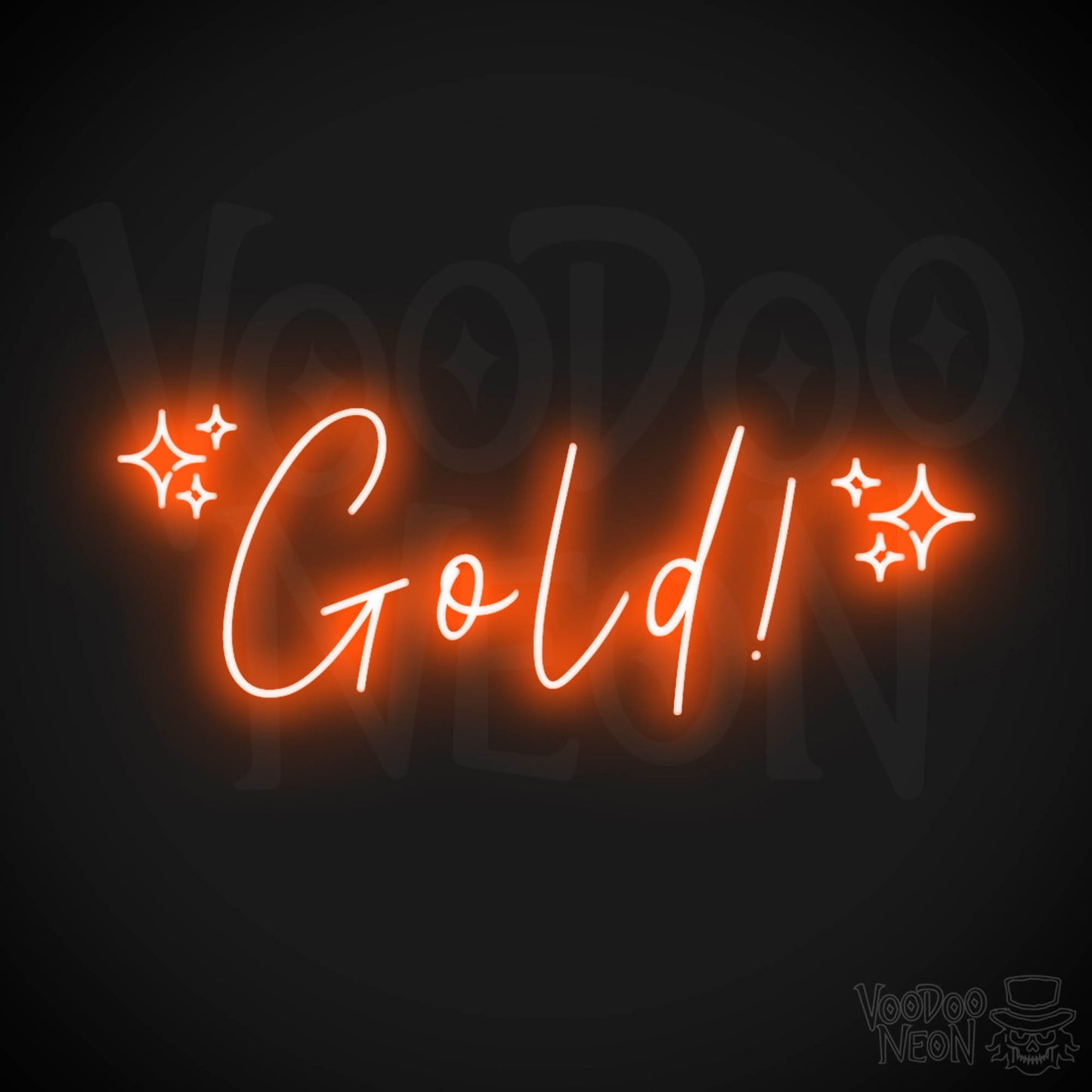 Gold Neon Sign - Neon Gold Sign - Wall Art - Color Orange