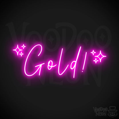 Gold Neon Sign - Neon Gold Sign - Wall Art - Color Pink