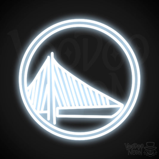 Golden State Warriors Neon Sign - Golden State Warriors Sign - Neon Warriors Logo Wall Art - Color Cool White