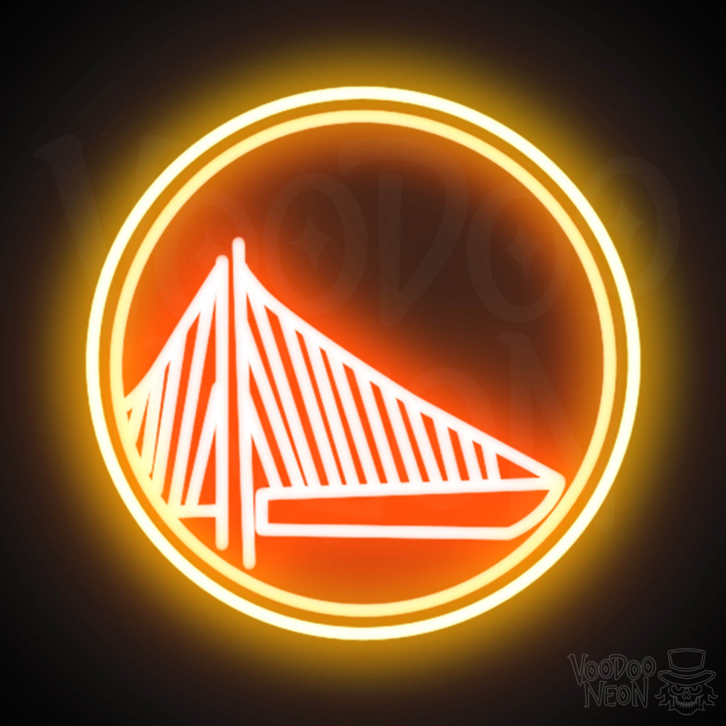 Golden State Warriors Neon Sign - Golden State Warriors Sign - Neon Warriors Logo Wall Art - Color Multi-Color