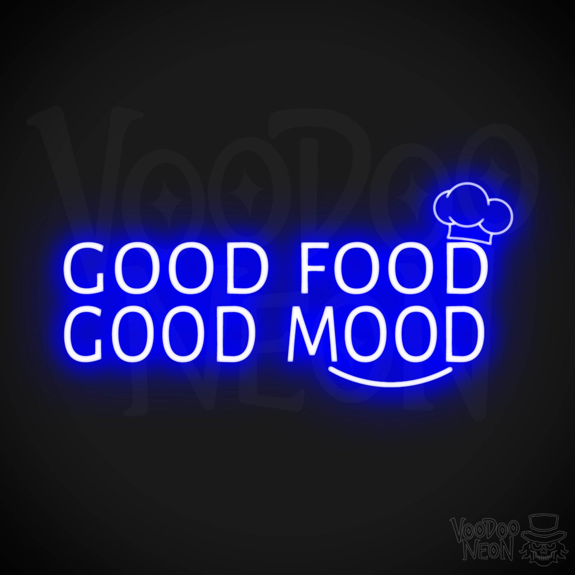 Good Food Good Mood Neon Sign - Good Food Good Mood Sign - Color Dark Blue