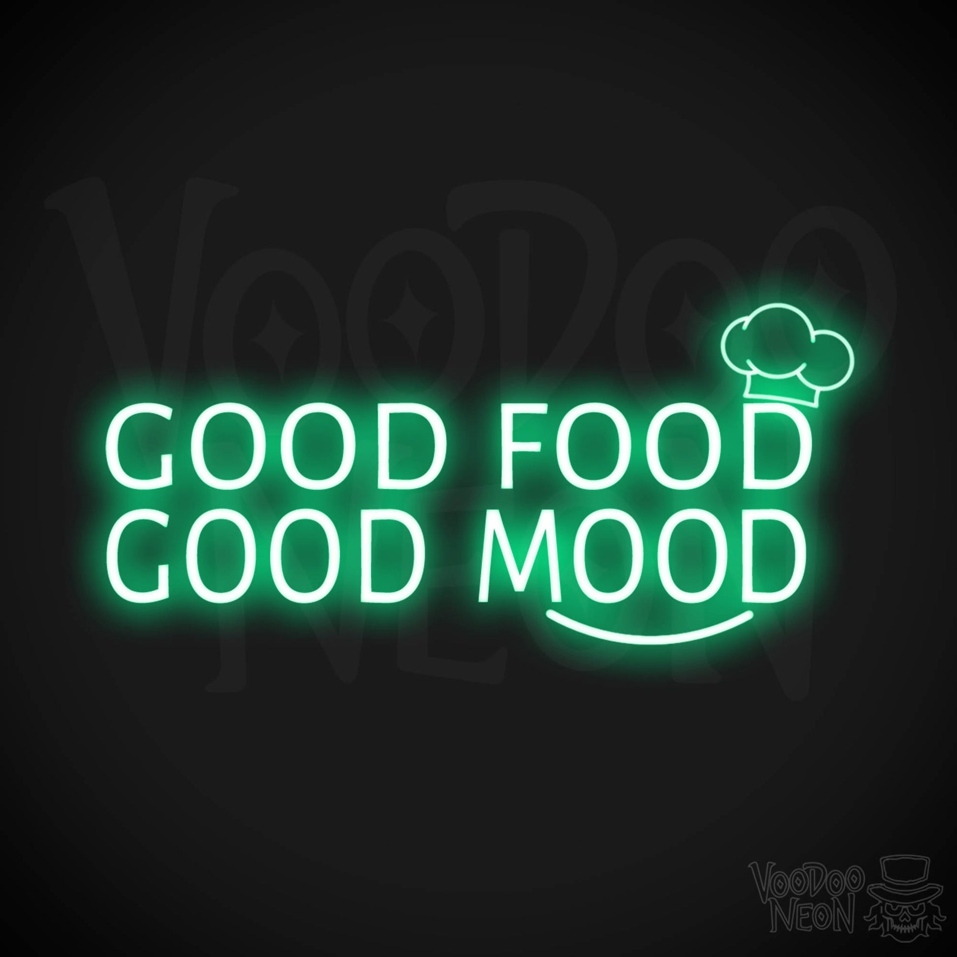 Good Food Good Mood Neon Sign - Good Food Good Mood Sign - Color Green