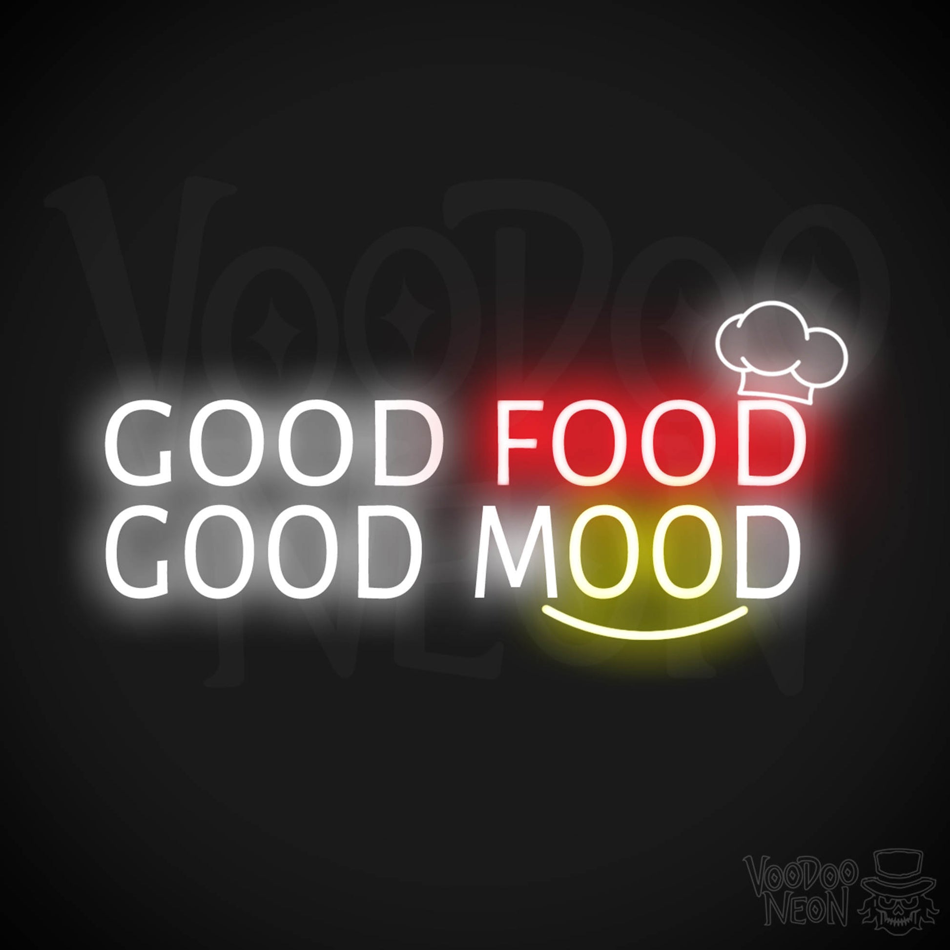 Good Food Good Mood Neon Sign - Good Food Good Mood Sign - Color Multi-Color