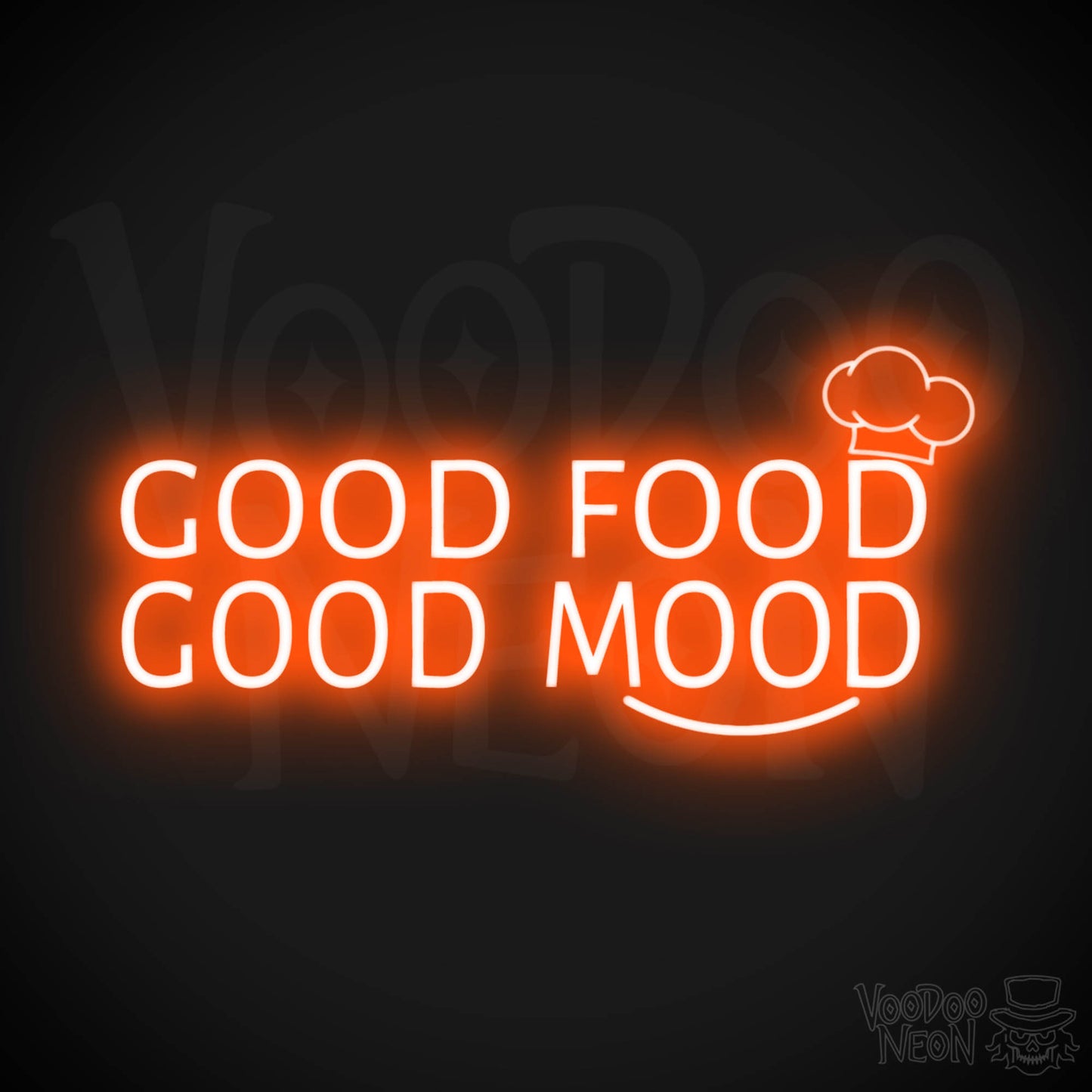 Good Food Good Mood Neon Sign - Good Food Good Mood Sign - Color Orange