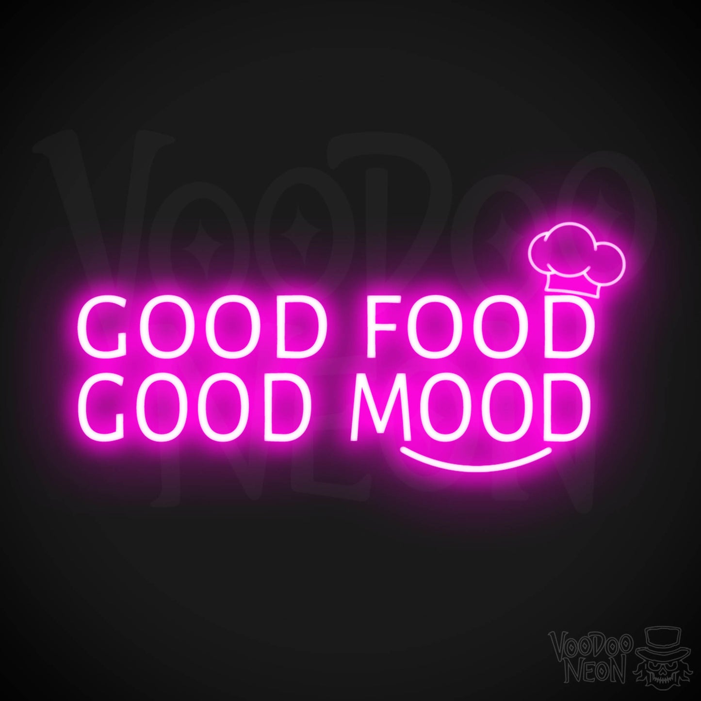 Good Food Good Mood Neon Sign - Good Food Good Mood Sign - Color Pink