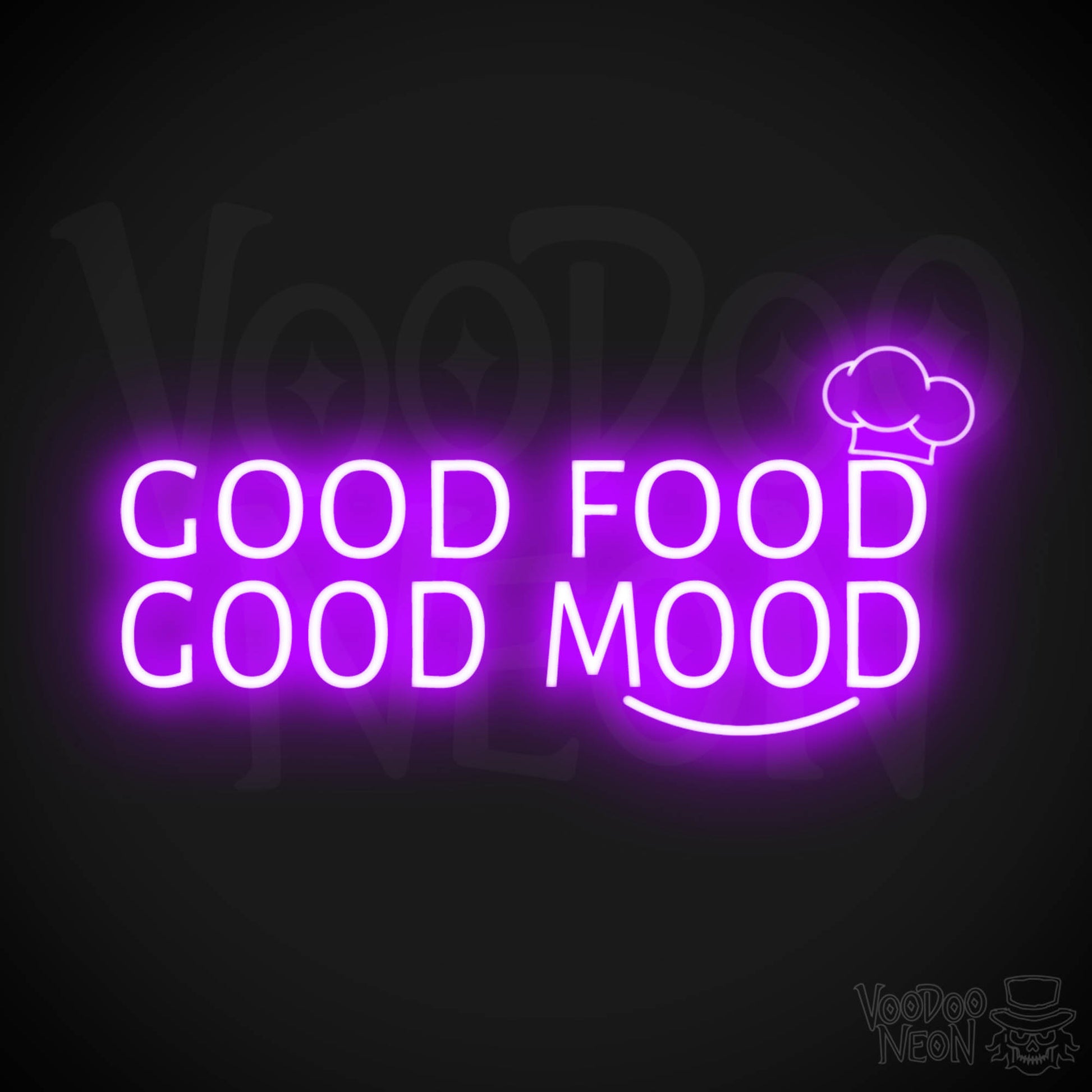 Good Food Good Mood Neon Sign - Good Food Good Mood Sign - Color Purple