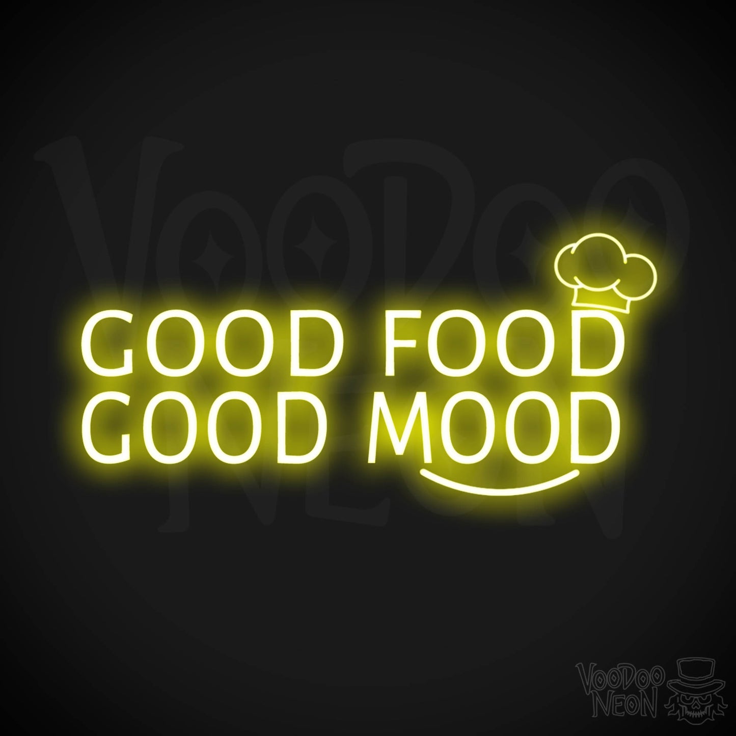 Good Food Good Mood Neon Sign - Good Food Good Mood Sign - Color Yellow