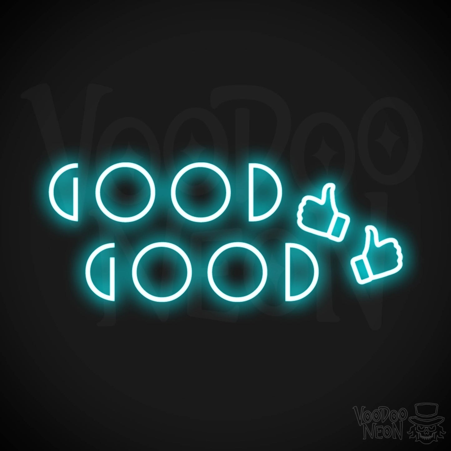Good Good Neon Sign - Neon Good Good Sign - Light Up Sign - Color Ice Blue