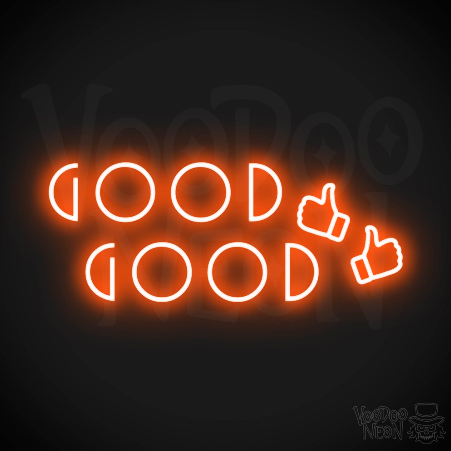 Good Good Neon Sign - Neon Good Good Sign - Light Up Sign - Color Orange