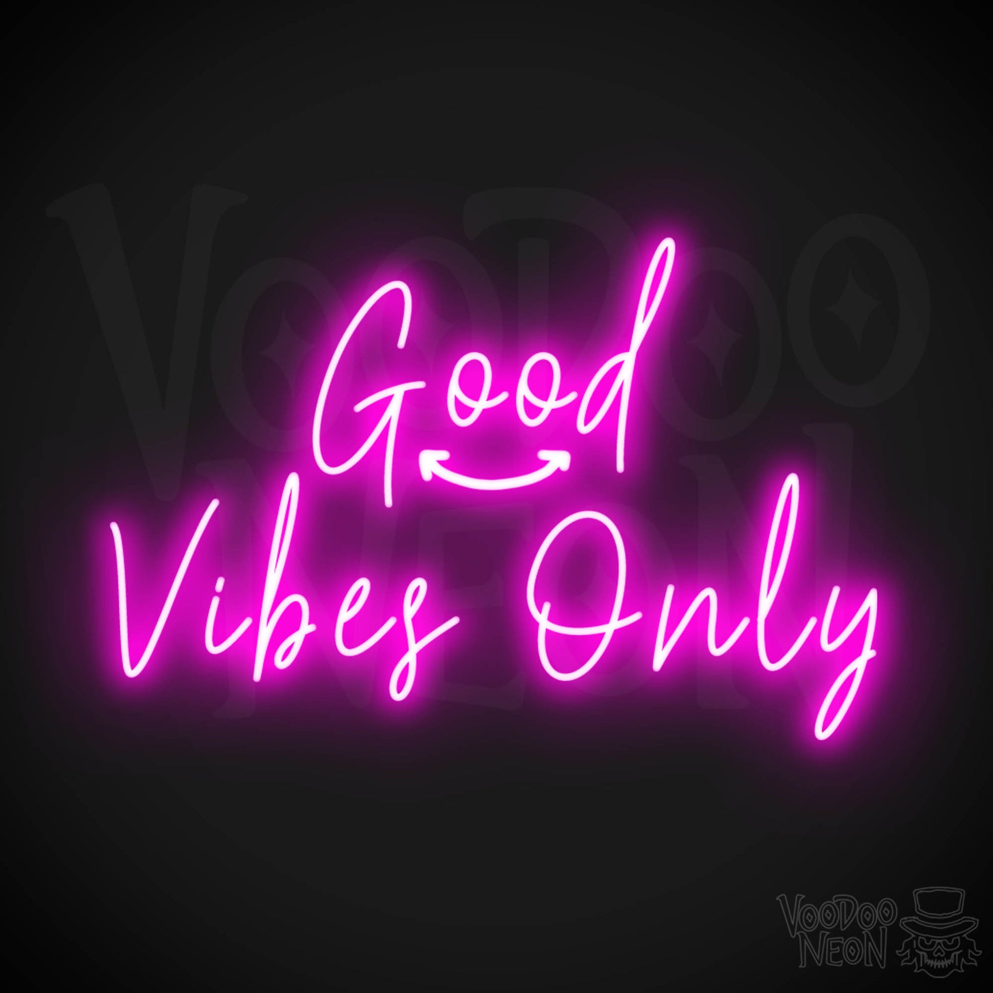 Good Vibes Only Neon Sign - Good Vibes Only Sign - LED Sign - Color Pink